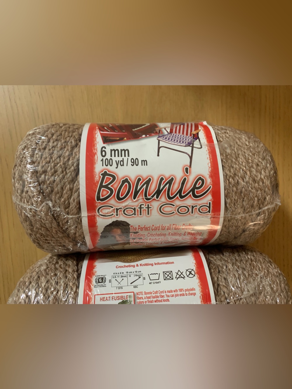 Bonnie Braid Craft Cord 6 mm 100 yards/90 meters Tan NWT Crochet, Macrame, DIY
